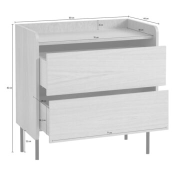 Vysoká komoda v dekore duba v prírodnej farbe 80x82 cm Wrap – Bonami Selection - Image 4