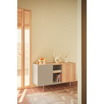 Nízka komoda v dekore duba v béžovo-prírodnej farbe 130x78 cm Otto – Teulat - Image 10