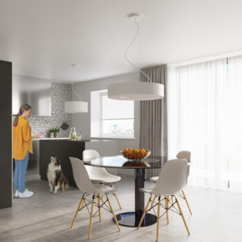 Biele závesné svietidlo s textilným tienidlom ø 70 cm Galata Slim – Nice Lamps - Image 6