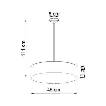 Sivé závesné svietidlo ø 45 cm Atis – Nice Lamps – Obrázok 6