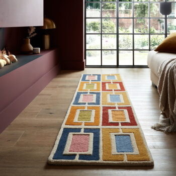 Ručne tkaný vlnený behúň 60x230 cm Retro Blocks – Flair Rugs - Image 2