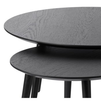 Čierne okrúhle konferenčné stolíky v súprave 2 ks ø 88 cm Adda – Unique Furniture - Image 4