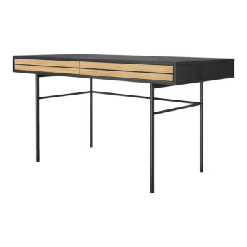Čierny písací stôl Woodman Stripe, 130 x 60 cm - Image 2