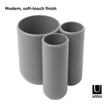 Sivý plastový téglik na zubné kefky Touch – Umbra - Image 3
