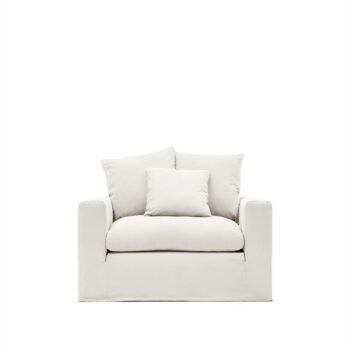 Biely poťah na kreslo 140 cm Nora – Kave Home - Image 2