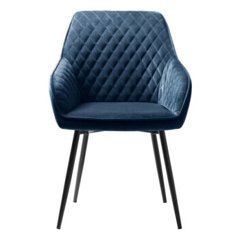 Modrá zamatová jedálenská stolička Milton – Unique Furniture - Image 2