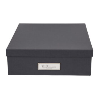 Tmavosivý úložný box s menovkou na dokumenty Bigso Box of Sweden Oskar, veľkosť A4 - Image 7