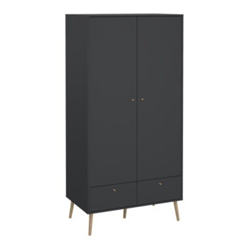 Antracitová šatníková skriňa 99x200 cm Bodo – Tvilum - Image 7