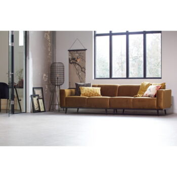 Medovožltá zamatová pohovka BePureHome Statement, 280 cm – Obrázok 5