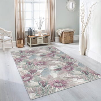Fialovo-sivý prateľný koberec 160x230 cm Dusty Flowers – Mila Home - Image 7