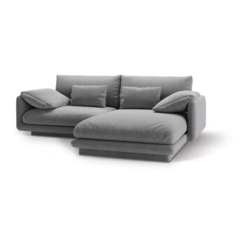 Svetlosivá rohová pohovka z textílie bouclé (pravý roh) Torino – Micadoni Home - Image 2