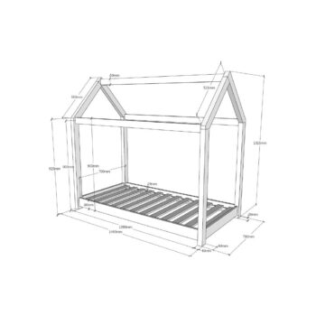 Biela detská domčeková posteľ Vipack Cabane, 70 x 140 cm - Image 4