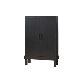 Čierna skrinka z borovicového dreva 107x160 cm Bonk – Basiclabel - Image 4