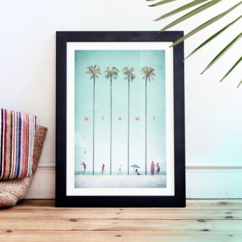 Plagát Travelposter Miami, 30 x 40 cm - Image 2