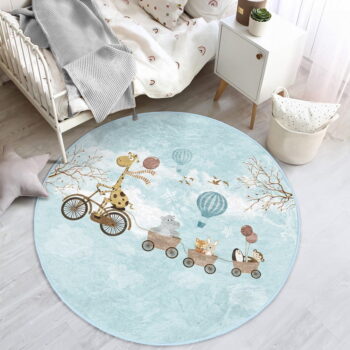 Svetlomodrý detský koberec ø 120 cm Comfort – Mila Home - Image 4