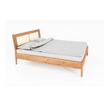 Dvojlôžková posteľ z dubového dreva s ratanovým čelom 180x200 cm Pola - The Beds – Obrázok 2