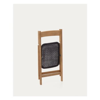 Drevená záhradná stolička v čierno-prírodnej farbe Dandara – Kave Home - Image 8