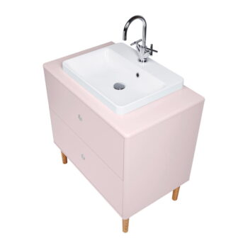 Ružová závesná skrinka s umývadlom bez batérie 80x62 cm Color Bath – Tom Tailor – Obrázok 2