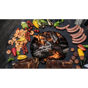Hnedý vonkajší gril na drevo Remundi Carus S, ø 62 cm - Image 4