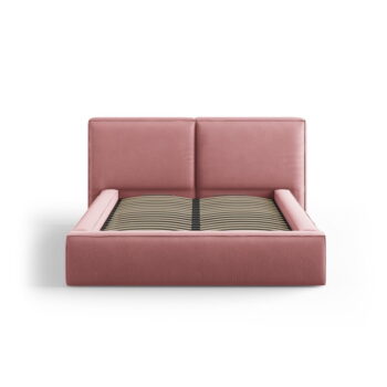 Ružová čalúnená dvojlôžková posteľ s úložným priestorom s roštom 140x200 cm Arendal – Cosmopolitan Design – Obrázok 3