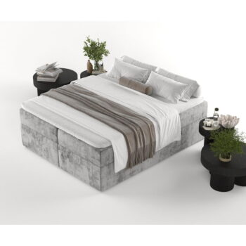 Sivá boxspring posteľ s úložným priestorom 160x200 cm Yoko – Maison de Rêve - Image 7