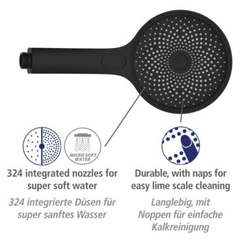 Čierny sprchový set z nerezovej ocele 120 cm Soft Water - Wenko – Obrázok 3