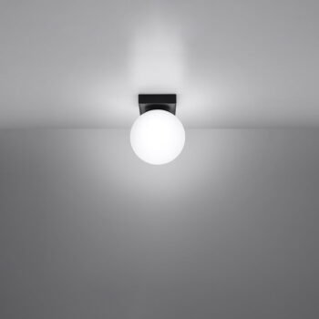 Čierne stropné svietidlo so skleneným tienidlom ø 12 cm Umerta – Nice Lamps - Image 2