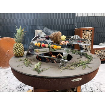 Hnedý vonkajší gril na drevo Remundi Carus S, ø 62 cm - Image 3