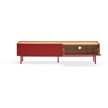 Červený TV stolík v dekore duba 180x45 cm Arista – Teulat - Image 6