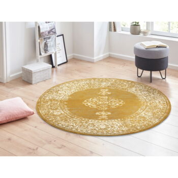 Žltý/oranžový okrúhly koberec ø 160 cm Méridional - Hanse Home - Image 2