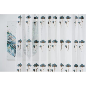Bielo-modrá záclona 140x260 cm Elba – Mendola Fabrics - Image 2