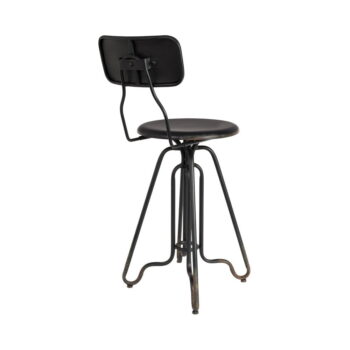 Čierna kovová vysoká stolička Dutchbone Ovid, výška 88 cm - Image 3