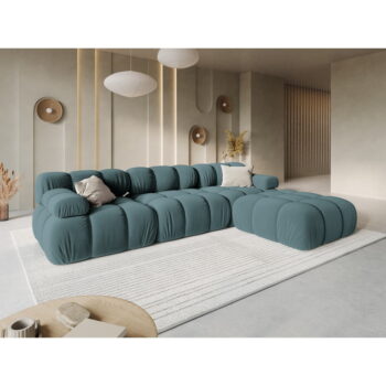 Zamatová pohovka v petrolejovej farbe 282 cm Bellis – Micadoni Home - Image 7
