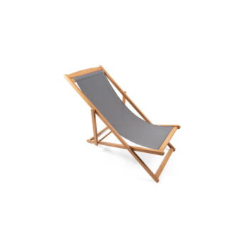 Sivé skladacie záhradné ležadlo z akáciového dreva Bonami Essentials Deck - Image 3