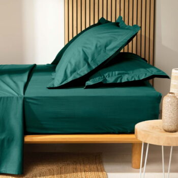 Zelená napínacia plachta z Bio bavlny 140x190 cm Biolina – douceur d'intérieur - Image 3