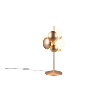 Stolová lampa so skleneným tienidlom v zlato-bielej farbe (výška 50 cm) Bubble – Trio Select - Image 2