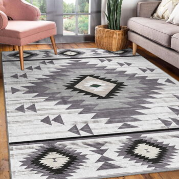 Svetlosivý prateľný koberec 80x150 cm Ethnic Geo – Mila Home - Image 2