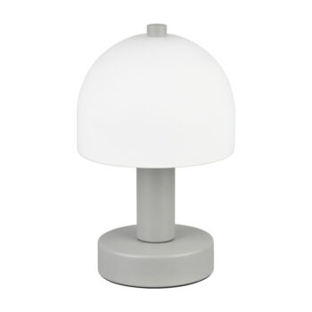 Sivá stolová lampa so skleneným tienidlom (výška 19 cm) Glenn – Trio