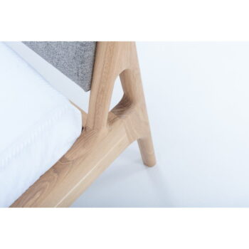 Sivá/prírodná čalúnená dvojlôžková posteľ z dubového dreva 180x200 cm Fawn - Gazzda – Obrázok 8