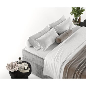 Sivá boxspring posteľ s úložným priestorom 160x200 cm Yoko – Maison de Rêve - Image 10
