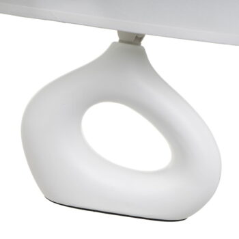 Biela keramická stolová lampa s textilným tienidlom (výška 30 cm) – Casa Selección - Image 4
