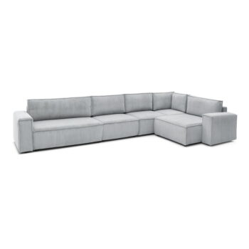 Svetlosivá menčestrová rohová pohovka (pravý roh) Nihad modular – Bobochic Paris - Image 2