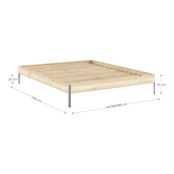 Dvojlôžková posteľ z borovicového dreva s roštom v prírodnej farbe 180x200 cm Core – Karup Design - Image 5