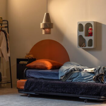 Čierna kovová jednolôžková posteľ skladacia s roštom 90x200 cm Lucy – WOOOD - Image 7
