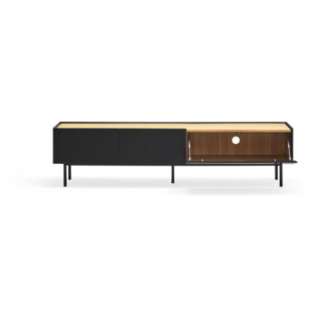 Čierny/v prírodnej farbe TV stolík v dekore duba 180x45 cm Arista – Teulat - Image 4