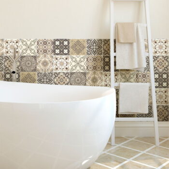 Súprava 9 nástenných samolepiek Ambiance Cement Tiles Ancona, 10 × 10 cm – Obrázok 3