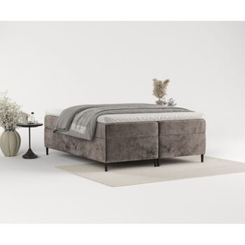 Hnedá boxspring posteľ s úložným priestorom 200x200 cm Araya – Maison de Rêve - Image 11