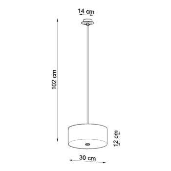 Biele závesné svietidlo s textilným tienidlom ø 30 cm Herra – Nice Lamps - Image 8
