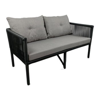 Sivá záhradná lounge súprava z umelého ratanu pre 2 Shangai 8 – Floriane Garden - Image 3