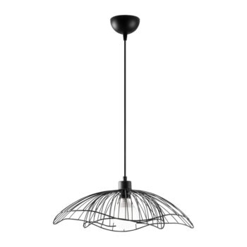 Čierne závesné svietidlo s kovovým tienidlom ø 50 cm Farac – Opviq lights - Image 2